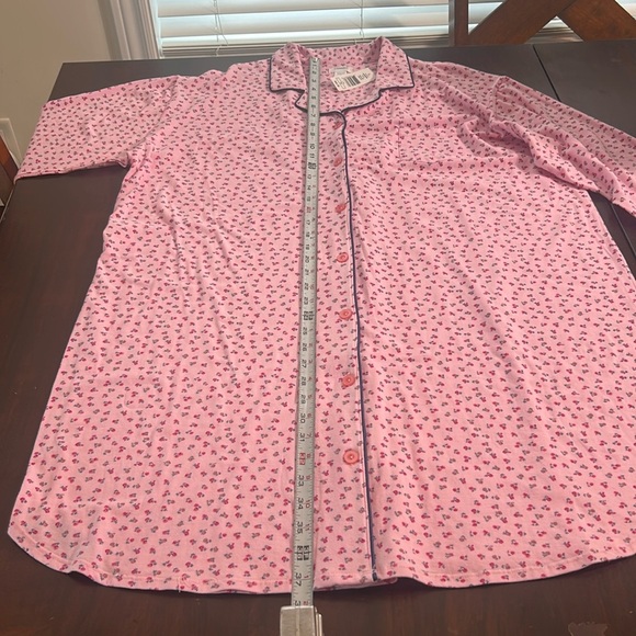 CLAUDEL Pink Floral Cotton Blend Night Gown Size 1X - Picture 5 of 14